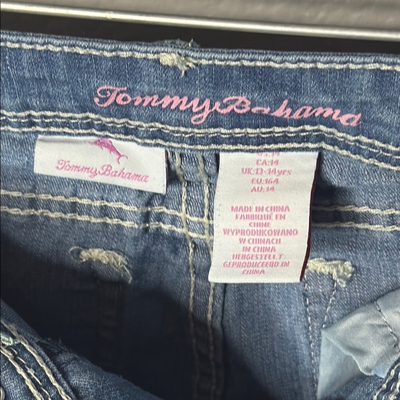 Tommy Bahama Juniors Blue Denim Shorts - Picture 4 of 6